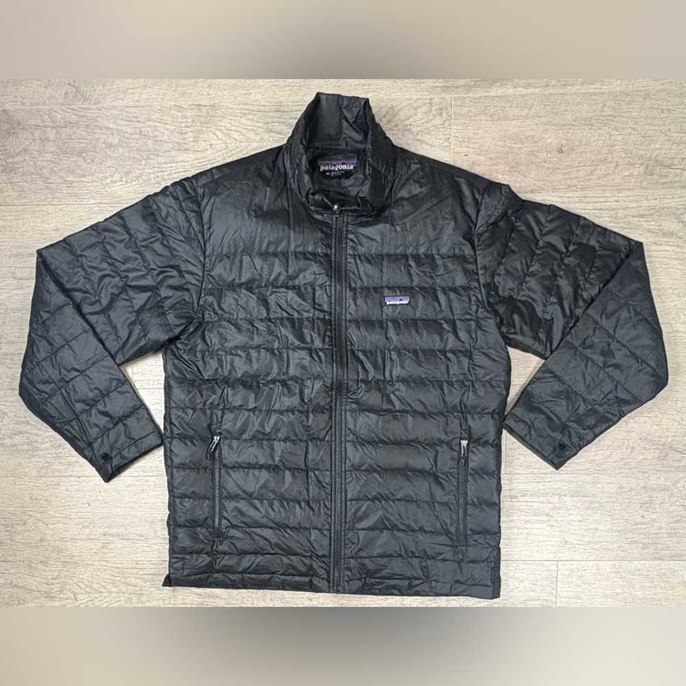 Patagonia Goose Down Sweater Puffer Jacket Men’s XL Zip Up Black Outdoor Winter